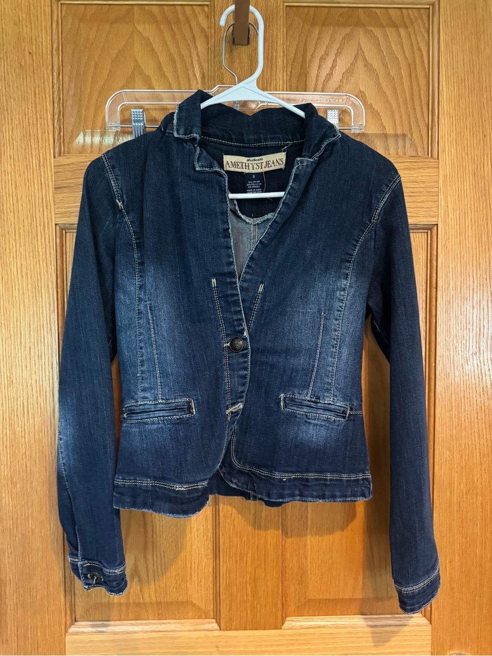 Amethyst Jeans Dark Blue Denim Blazer Jacket